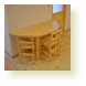 【ｵｰﾀﾞｰ家具・ｵｰﾀﾞｰｷｯﾁﾝのcalm】パイン材の半円ダイニングテーブル