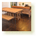 ｵｰﾀﾞｰ家具・ｵｰﾀﾞｰｷｯﾁﾝのcalmfurniture】パイン無垢材とアイアンのオーダーダイニングテーブル＆ベンチ